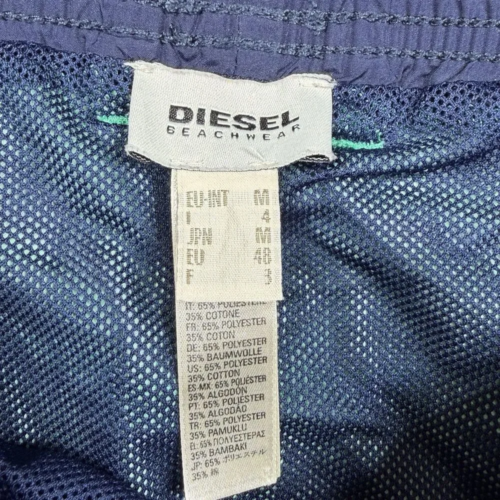 Diesel Beachwear Shorts Men’s Medium Blue  Drawstring Swim Beach Trunk